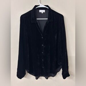Bella Dahl Ribbed Velvet Button-Up Shirt Sz M